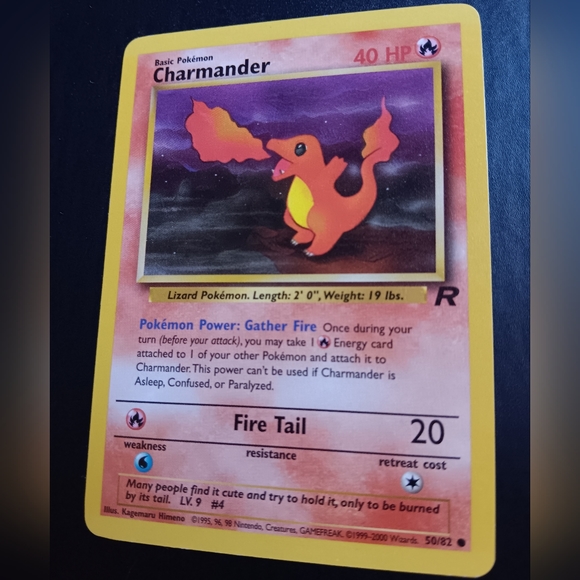 Charmander Pokemon Card - Team Rocket - NO. 50/82 Common Non-Holo - Picture 6 of 9